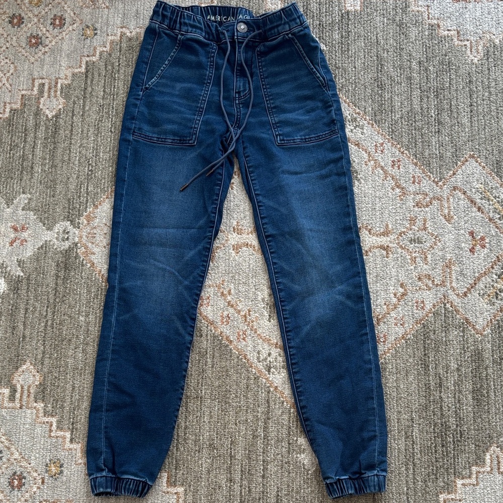 American Eagle Outfitters Dark Indigo Jogger-Style Jeggings
